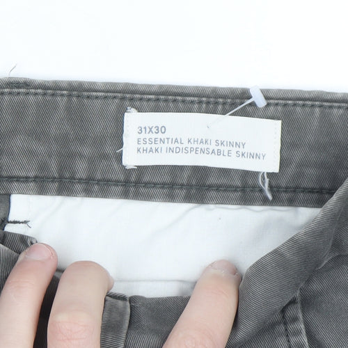 GAP Women’s Grey Essential Khaki Skinny Twill Chino Trousers Size 14