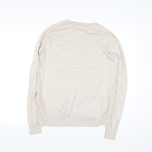Comptoir des Cotonniers Women Beige L Crew Neck Pullover Jumper