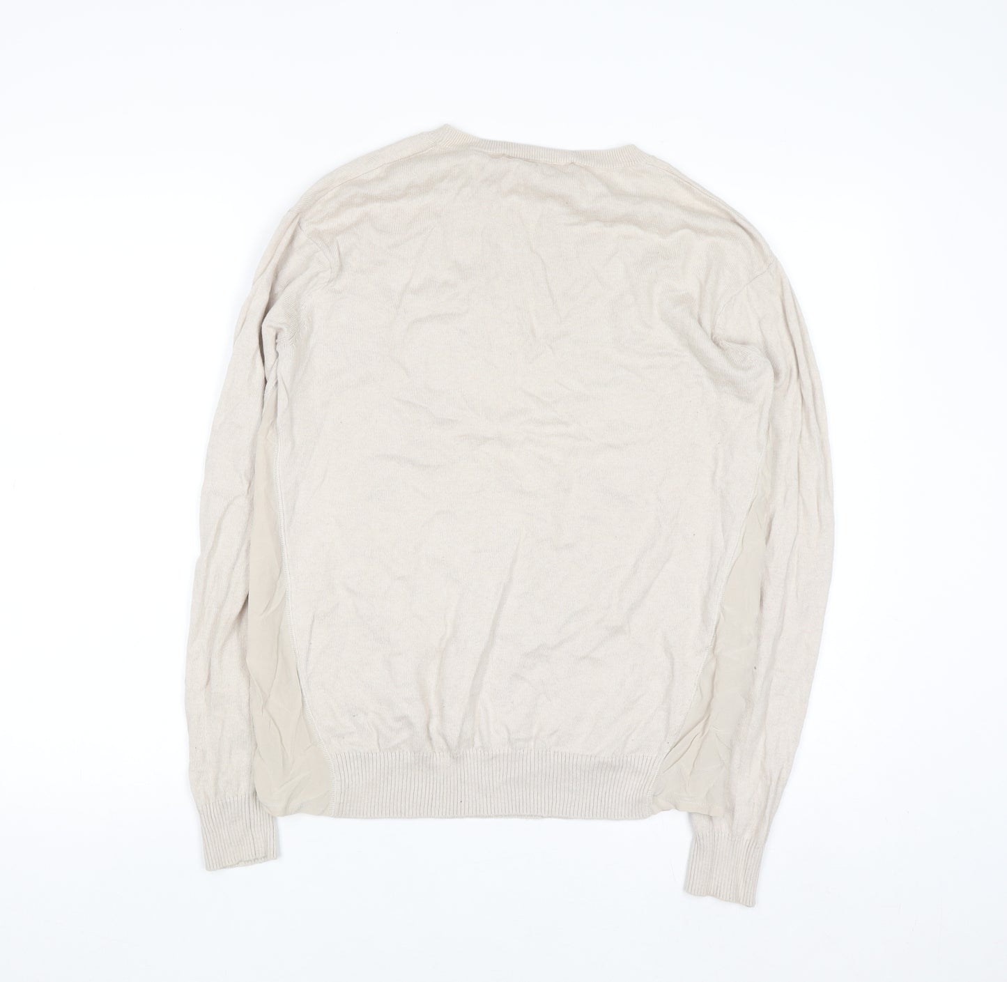 Comptoir des Cotonniers Women Beige L Crew Neck Pullover Jumper