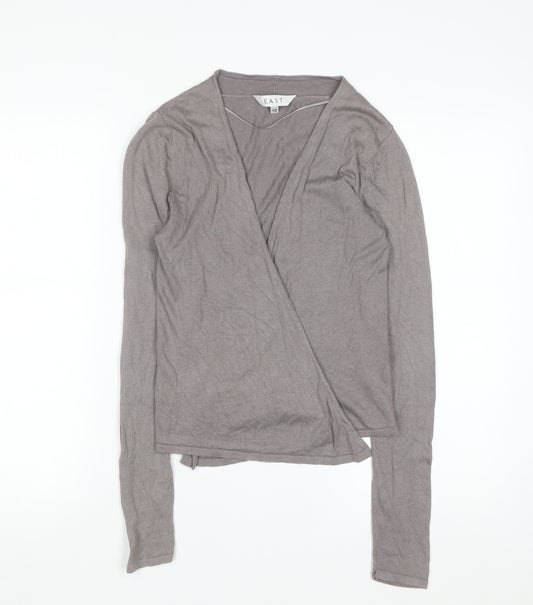 EAST Women’s Grey Wrap V-Neck Lightweight Knit Jumper Size 10