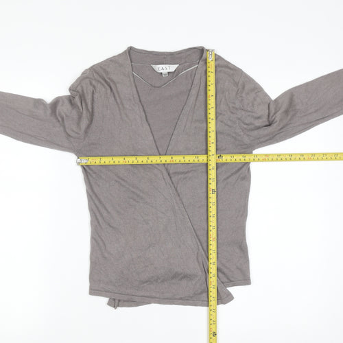 EAST Women’s Grey Wrap V-Neck Lightweight Knit Jumper Size 10