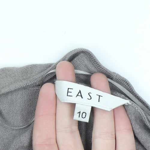 EAST Women’s Grey Wrap V-Neck Lightweight Knit Jumper Size 10