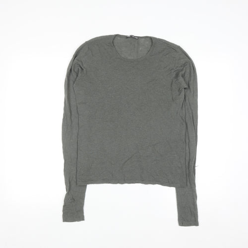 ZARA Women Grey Wool Long Sleeve Pullover Jumper Size 14
