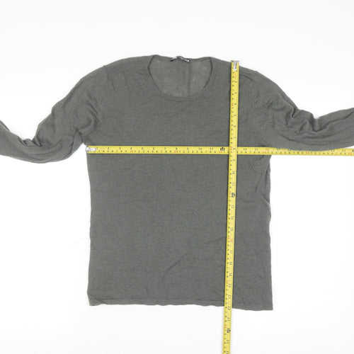 ZARA Women Grey Wool Long Sleeve Pullover Jumper Size 14