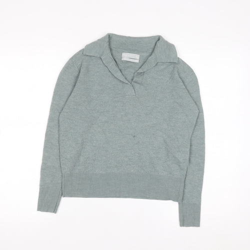 Marks and Spencer Women’s Green Merino Wool Collared Jumper Size S