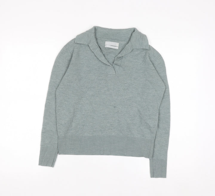 Marks and Spencer Women’s Green Merino Wool Collared Jumper Size S