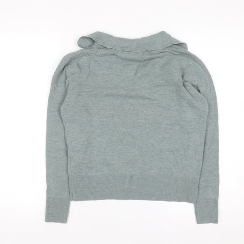 Marks and Spencer Women’s Green Merino Wool Collared Jumper Size S