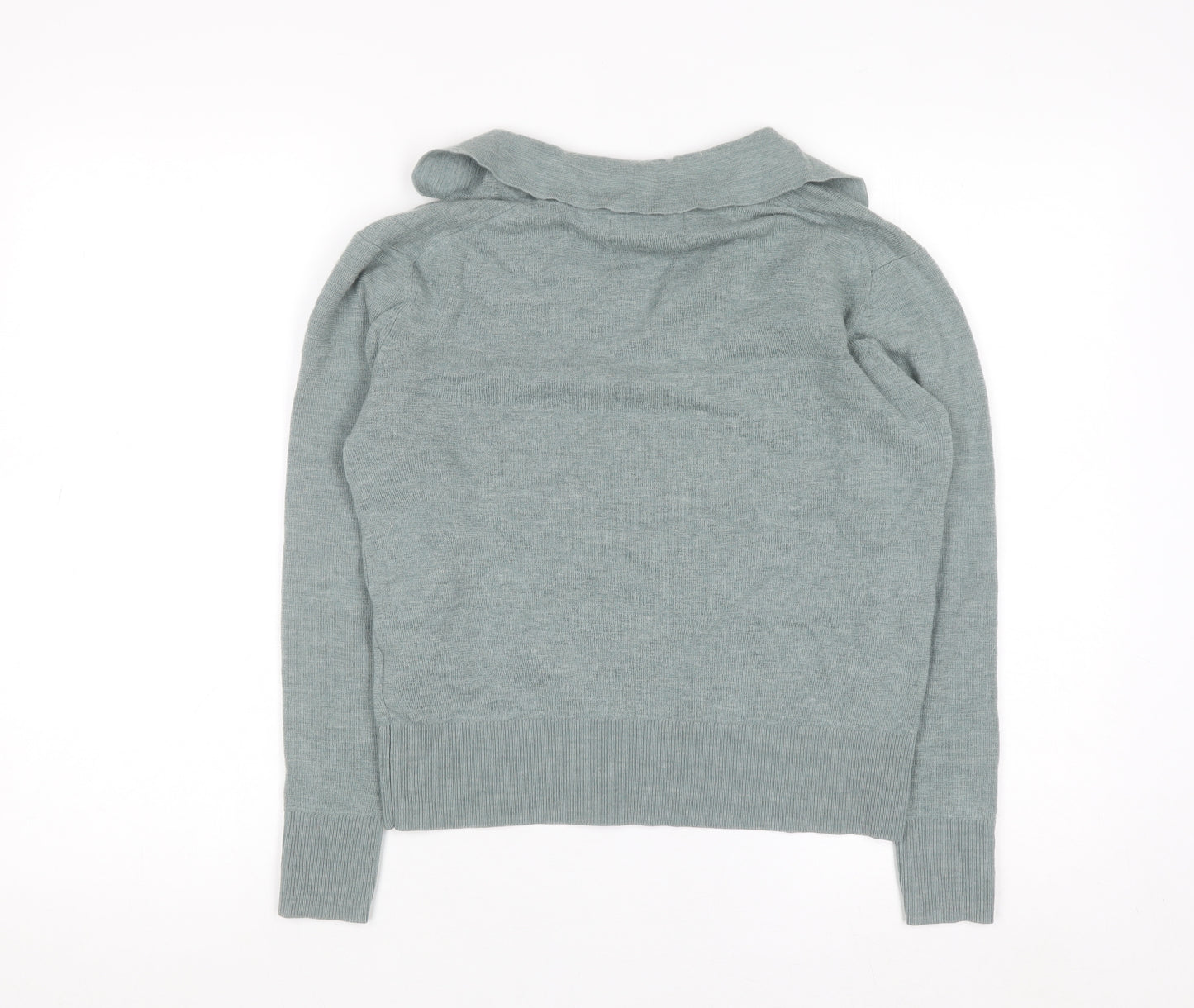 Marks and Spencer Women’s Green Merino Wool Collared Jumper Size S
