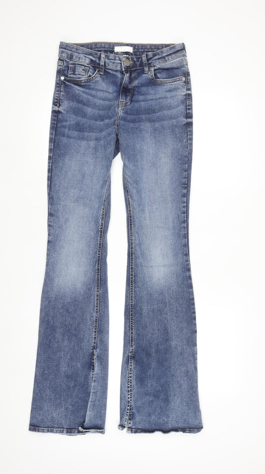 River Island Women's Blue Flared Stretch Denim Jeans Size 10