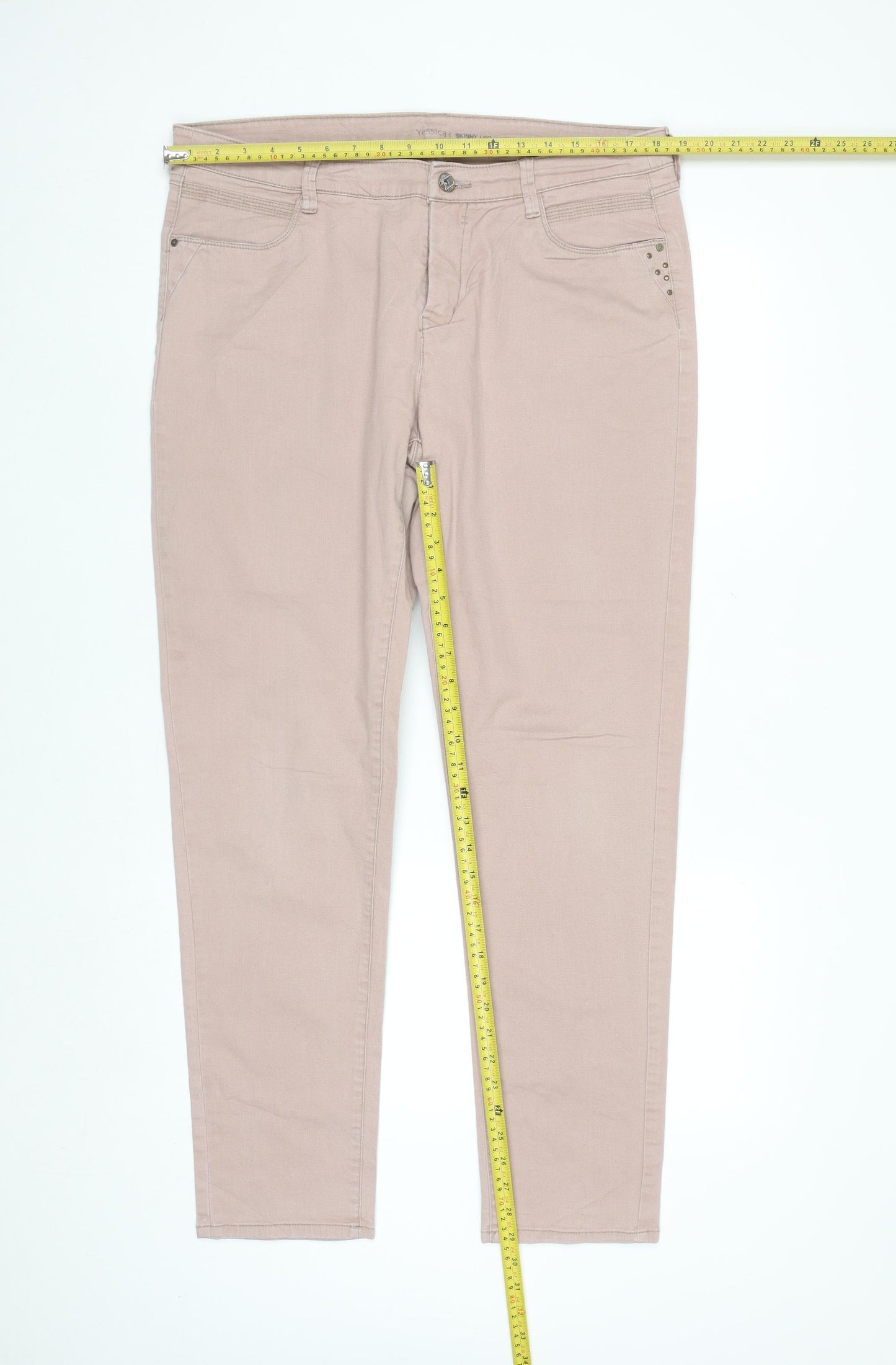 Yessica Women's Beige Skinny Jeans Size 18 Stretch Denim