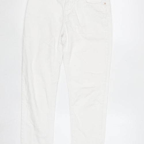 Denim Co. Women's White Size 10 Straight Stretch Jeans