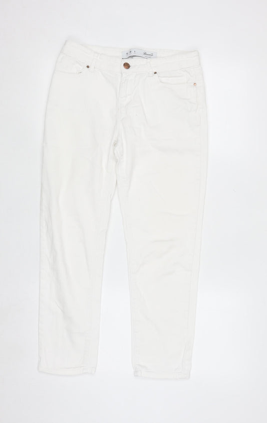 Denim Co. Women's White Size 10 Straight Stretch Jeans