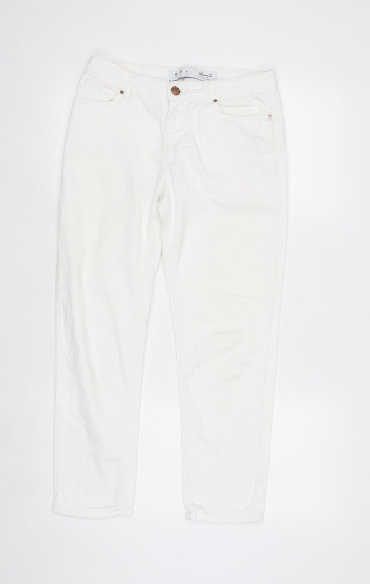 Denim Co. Women's White Size 10 Straight Stretch Jeans