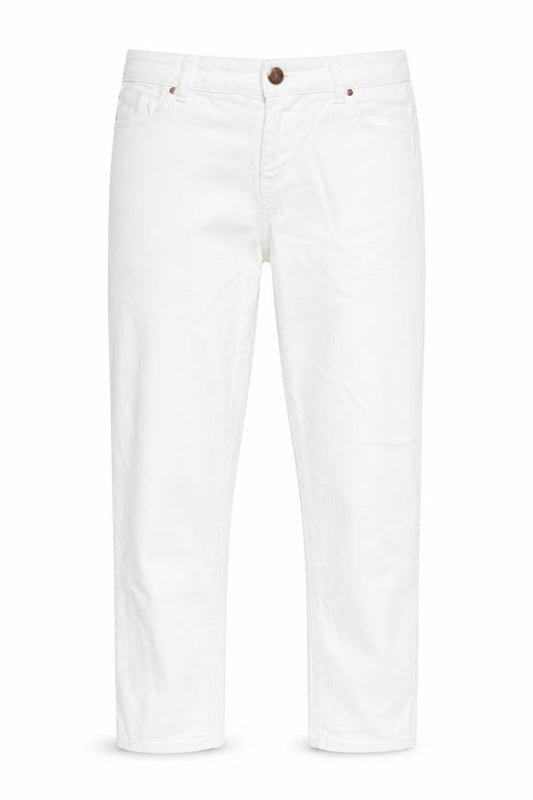 Front view of Denim Co. Women's White, size 10, Straight Stretch Jeans