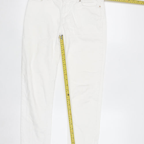 Denim Co. Women's White Size 10 Straight Stretch Jeans