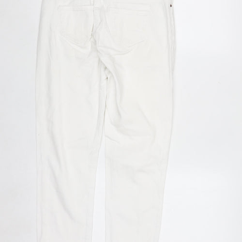 Denim Co. Women's White Size 10 Straight Stretch Jeans