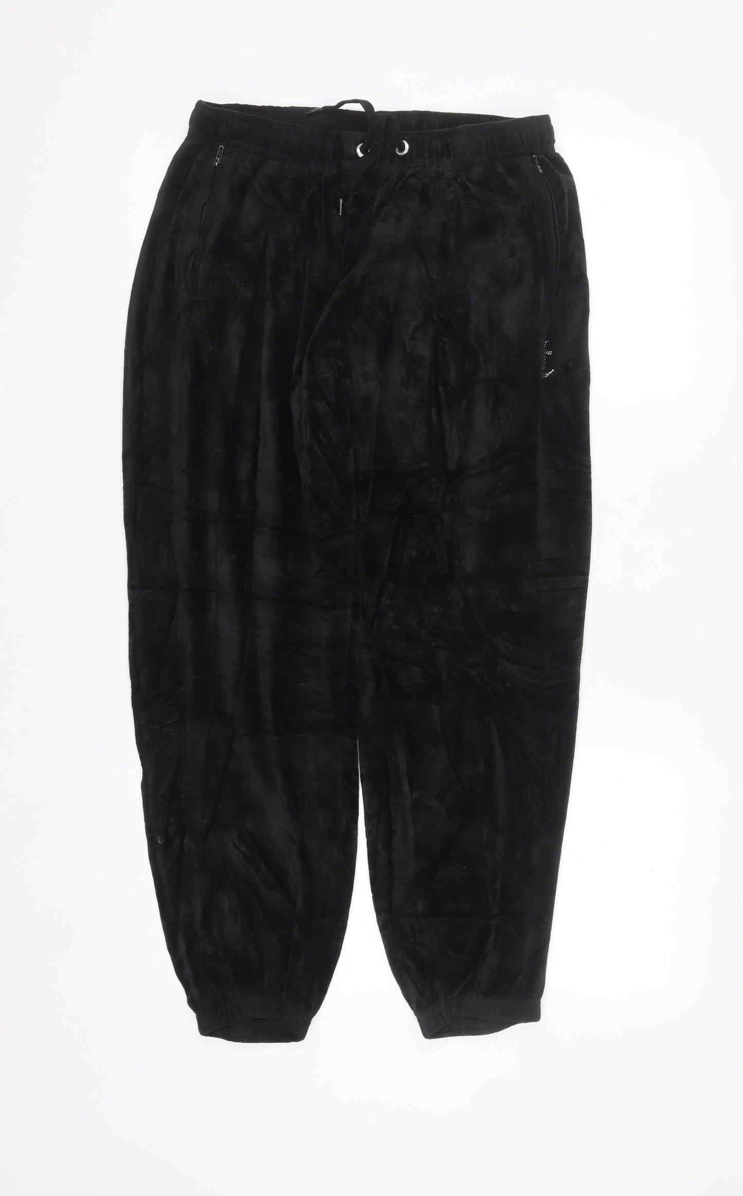 Juicy Couture Black Velour Jogger Trousers Women’s Medium