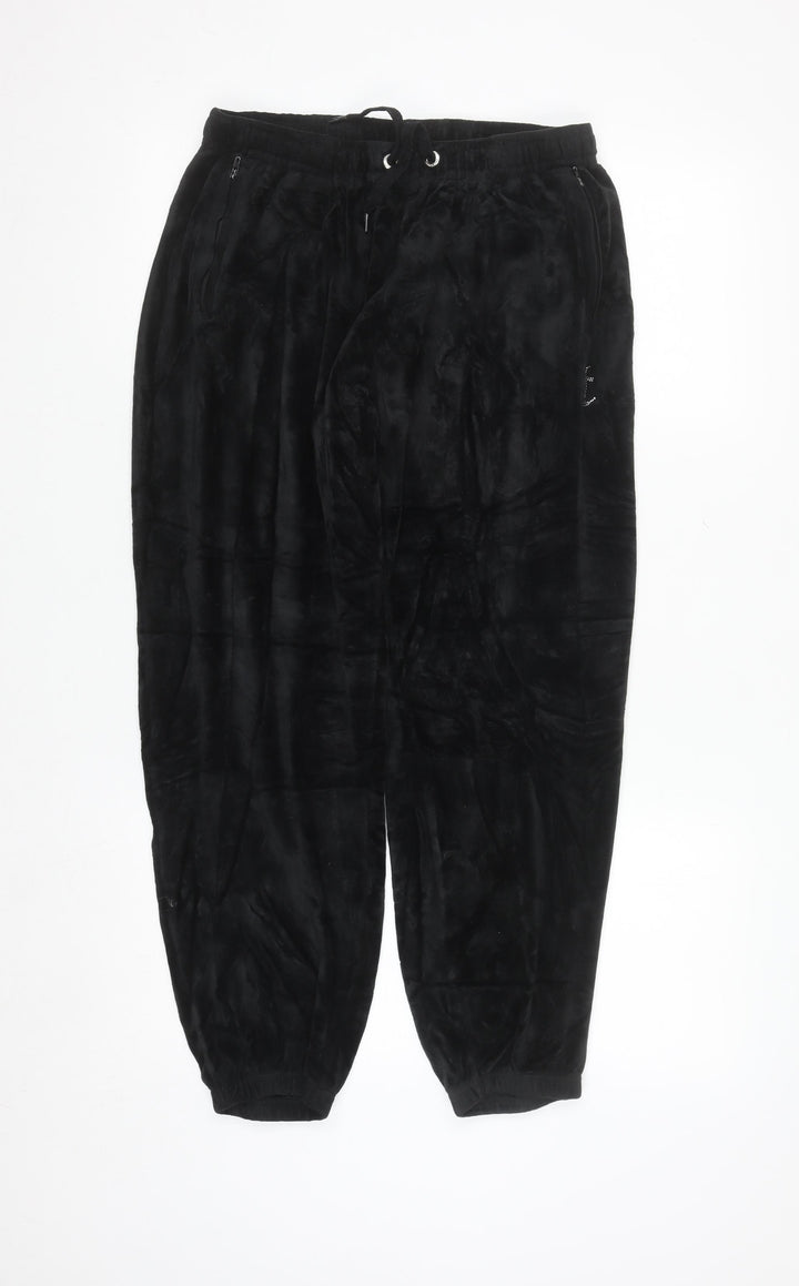Juicy Couture Black Velour Jogger Trousers Women’s Medium