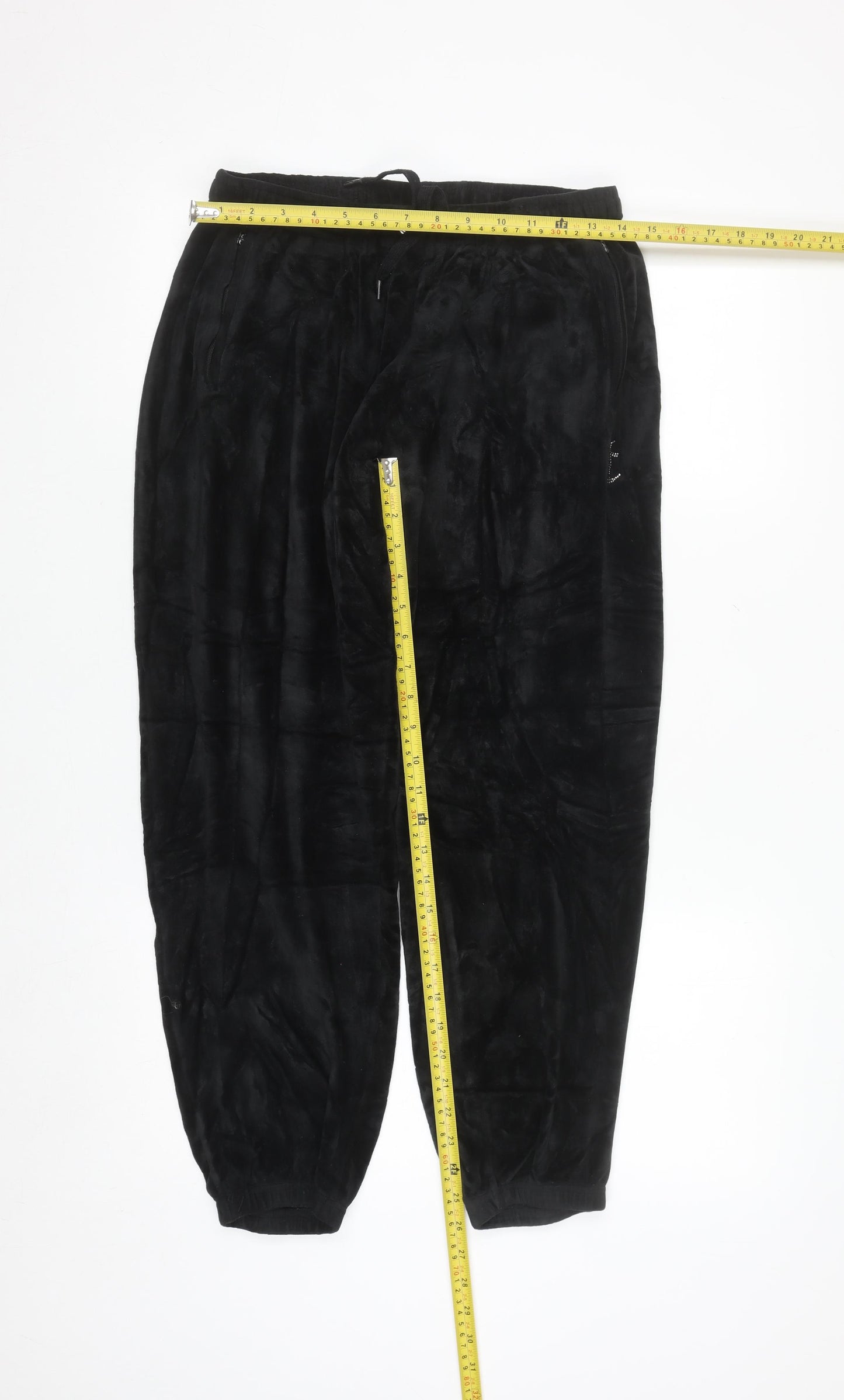 Juicy Couture Black Velour Jogger Trousers Women’s Medium