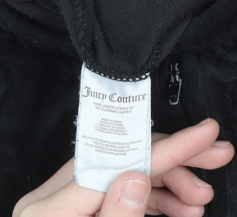 Juicy Couture Black Velour Jogger Trousers Women’s Medium