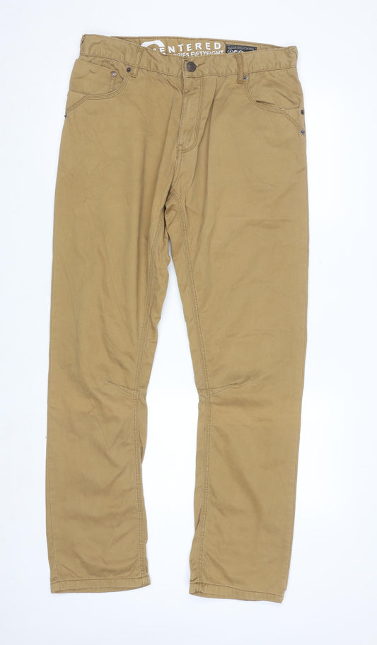 Dunnes Mens Beige Cotton Chino Trousers W34 L34 Classic Fit