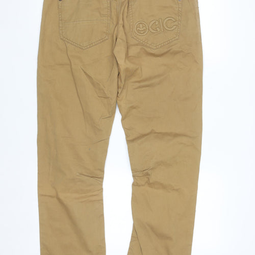 Dunnes Mens Beige Cotton Chino Trousers W34 L34 Classic Fit