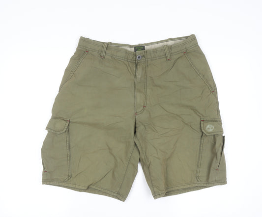Timberland Men's Green Cargo Shorts Size 34 Regular Fit