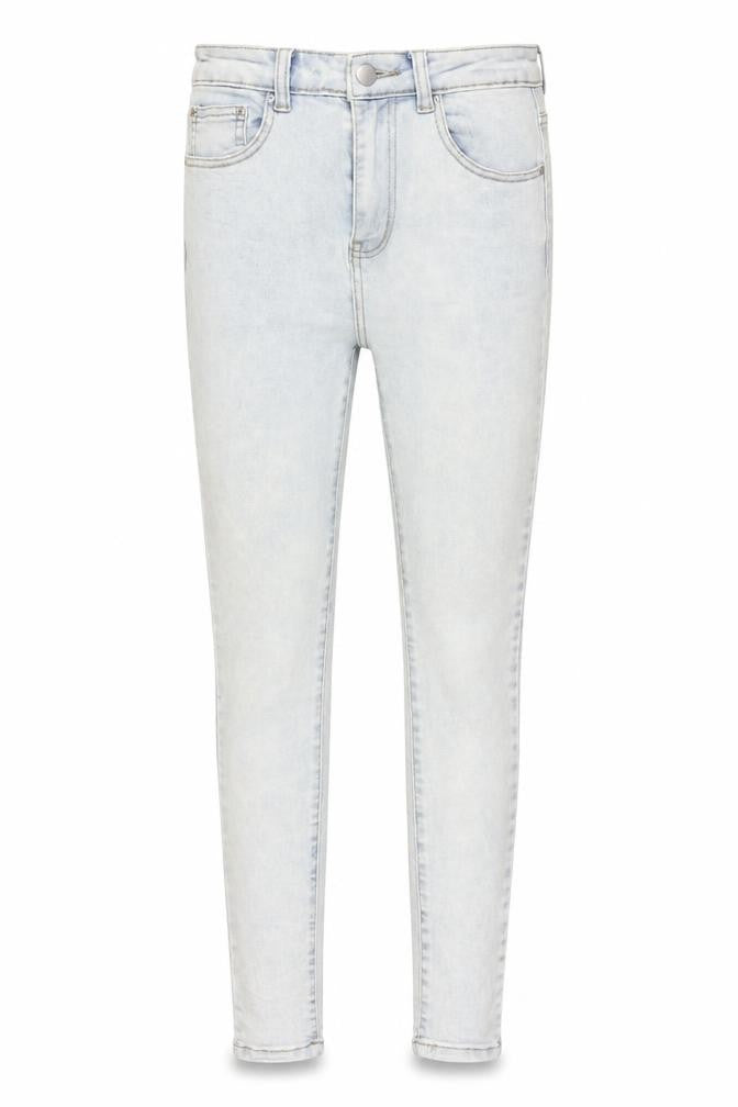 Front view of PRETTYLITTLETHING Women's Blue, size 8, Skinny Stretch Jeans