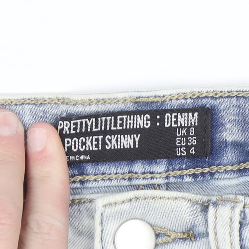 PrettyLittleThing Women's Blue Size 8 Skinny Stretch Jeans
