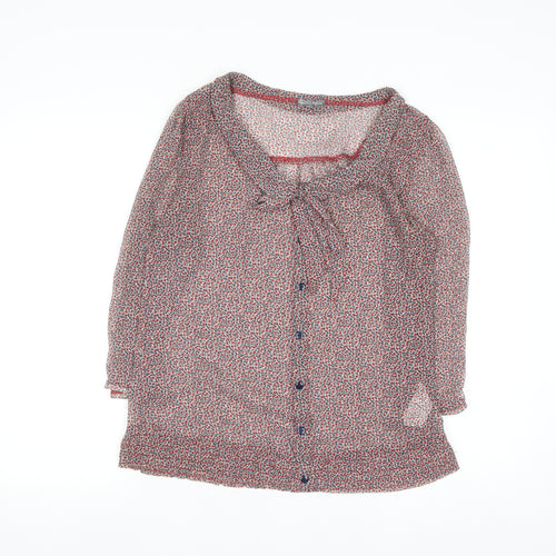 Grain de Malice Womens Multicoloured Floral Chiffon Blouse Size 10