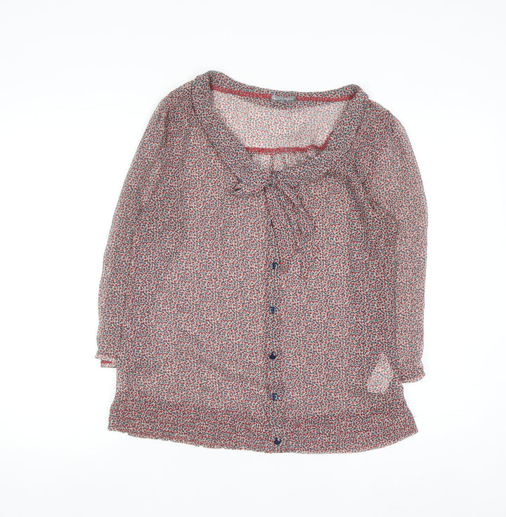 Grain de Malice Womens Multicoloured Floral Chiffon Blouse Size 10