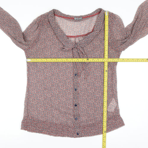 Grain de Malice Womens Multicoloured Floral Chiffon Blouse Size 10