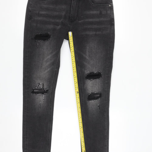Pre London Men's Black Distressed Skinny Jeans 30R