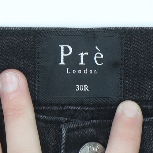 Pre London Men's Black Distressed Skinny Jeans 30R