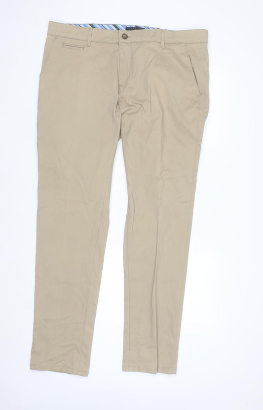 Luigi Fusaro Men’s Beige Chino Trousers Size 2XL Regular Fit