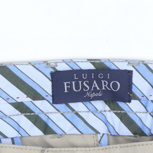 Luigi Fusaro Men’s Beige Chino Trousers Size 2XL Regular Fit