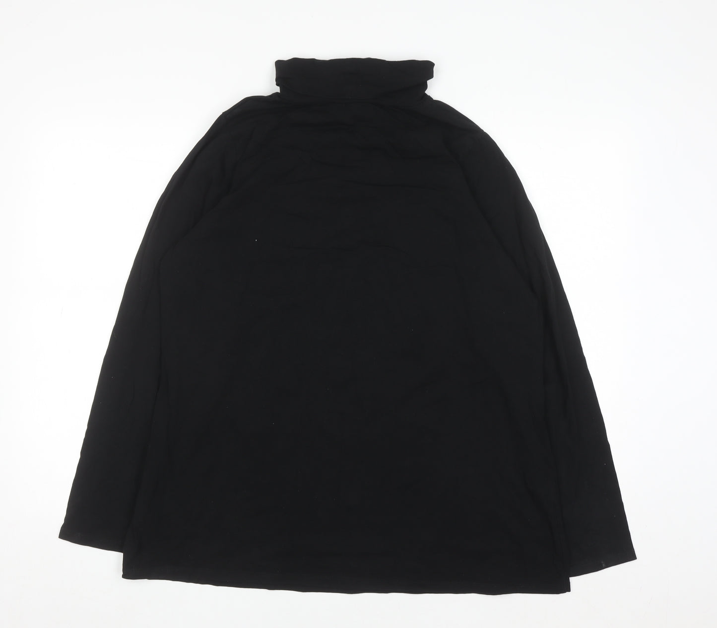 Yours Women's Black Roll Neck Long Sleeve Cotton Top Size 18