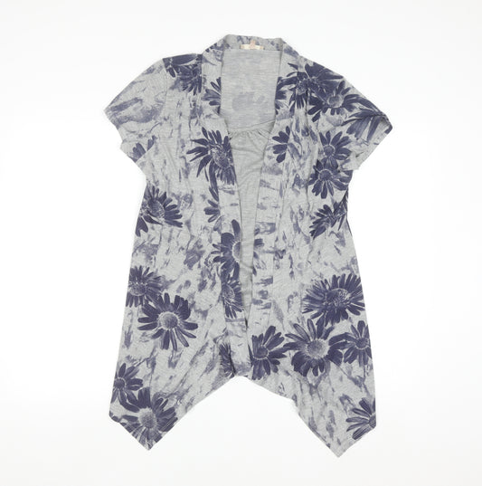Soon Women’s Grey Floral Kimono Blouse Size 16 Regular Fit