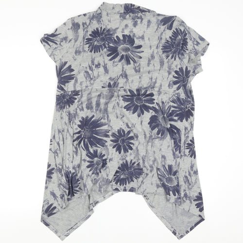 Soon Women’s Grey Floral Kimono Blouse Size 16 Regular Fit