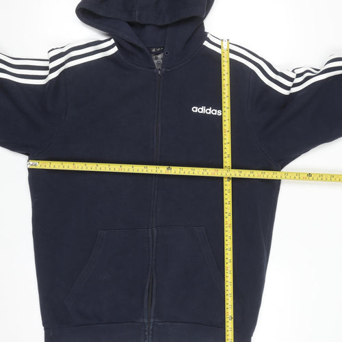 Adidas Men's Blue Full Zip Hoodie Size M Sportswear Hooded Sweatshirt