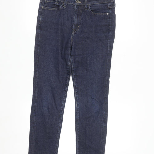 Uniqlo Women’s Blue Slim Straight Jeans Size 10 Mid Rise Stretch Denim