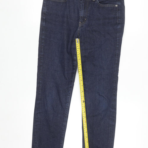 Uniqlo Women’s Blue Slim Straight Jeans Size 10 Mid Rise Stretch Denim