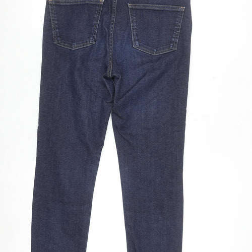 Uniqlo Women’s Blue Slim Straight Jeans Size 10 Mid Rise Stretch Denim