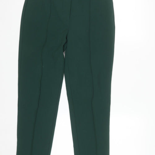 Gallery Women Green Size 8 Slim Fit Tapered Trousers