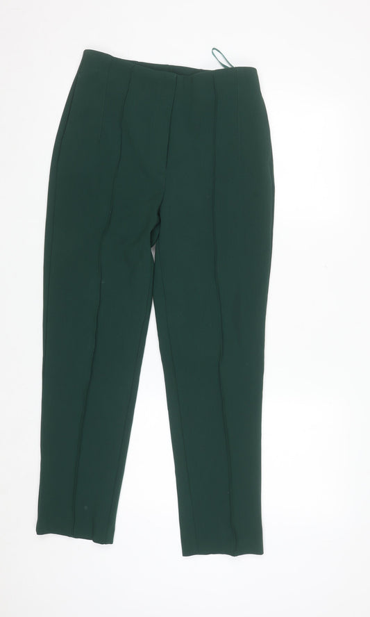Gallery Women Green Size 8 Slim Fit Tapered Trousers