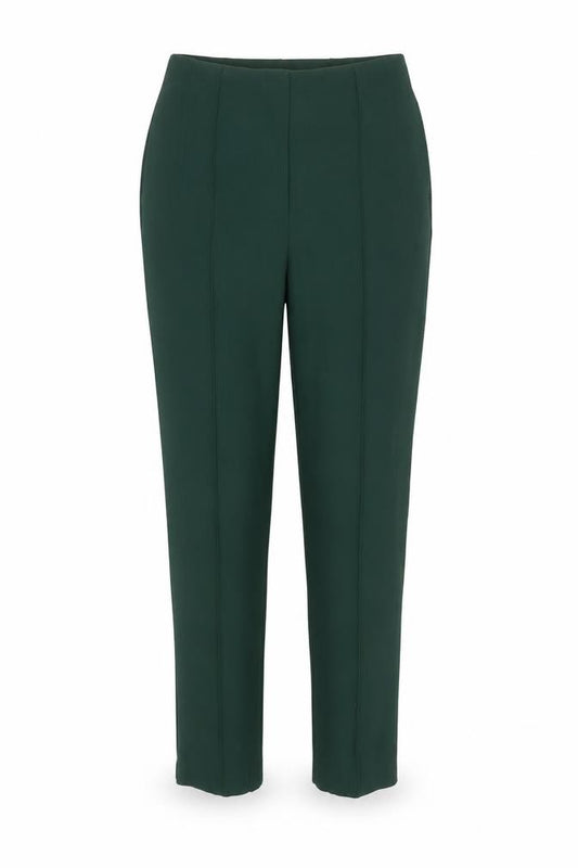 Front view of Gallery Women Green, size 8 Slim, Fit Tapered Trousers