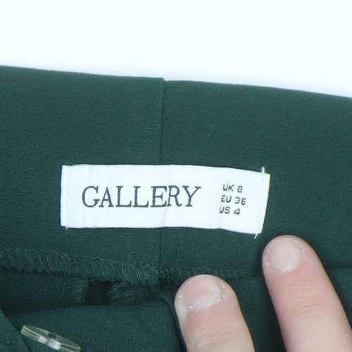 Gallery Women Green Size 8 Slim Fit Tapered Trousers