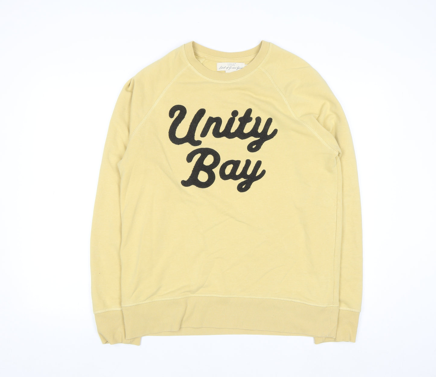 H&M L.O.G.G. Womens Yellow Pullover Sweatshirt Size 12 Cotton Blend