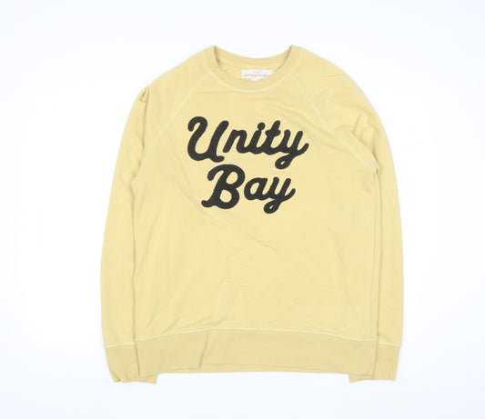 H&M L.O.G.G. Womens Yellow Pullover Sweatshirt Size 12 Cotton Blend