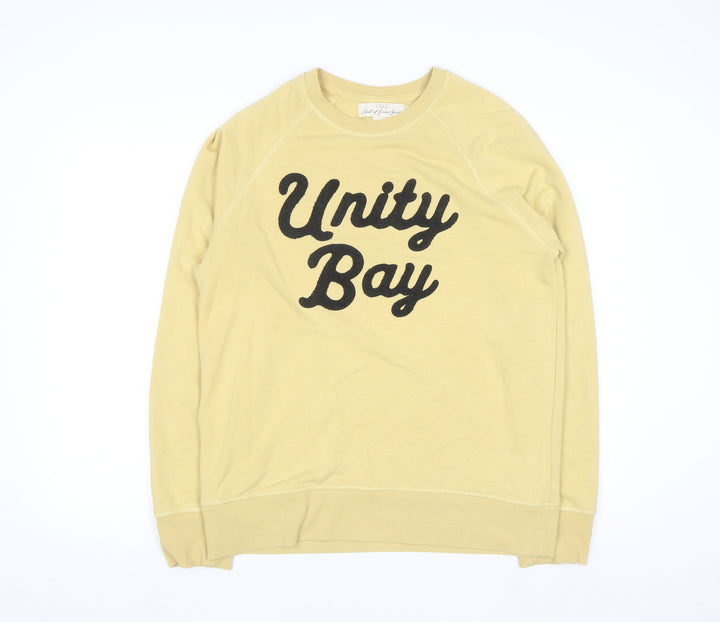 H&M L.O.G.G. Womens Yellow Pullover Sweatshirt Size 12 Cotton Blend